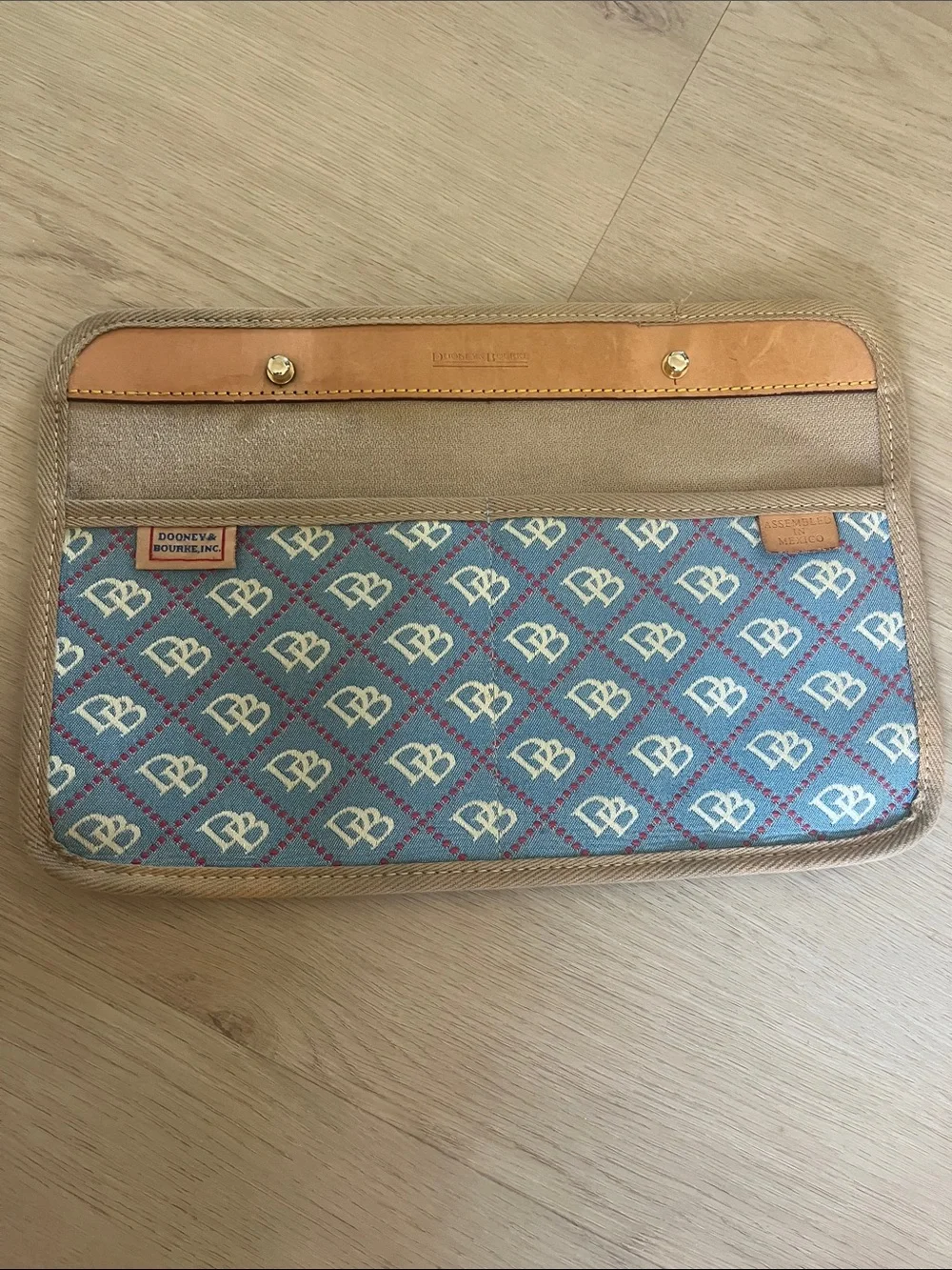 Vintage Dooney & Bourke Blue DB Monogram Travel Organizer / Jewelry Case